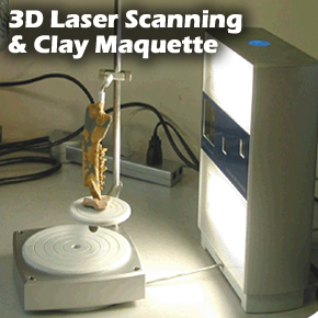 3D Laser scanning services and clay maquette sculpting