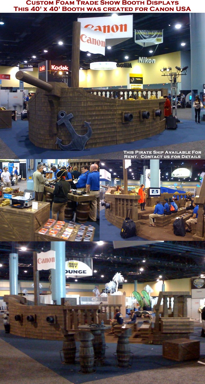 Custom Foam Pirate Ship Tradeshow Booth Display for Canon USA